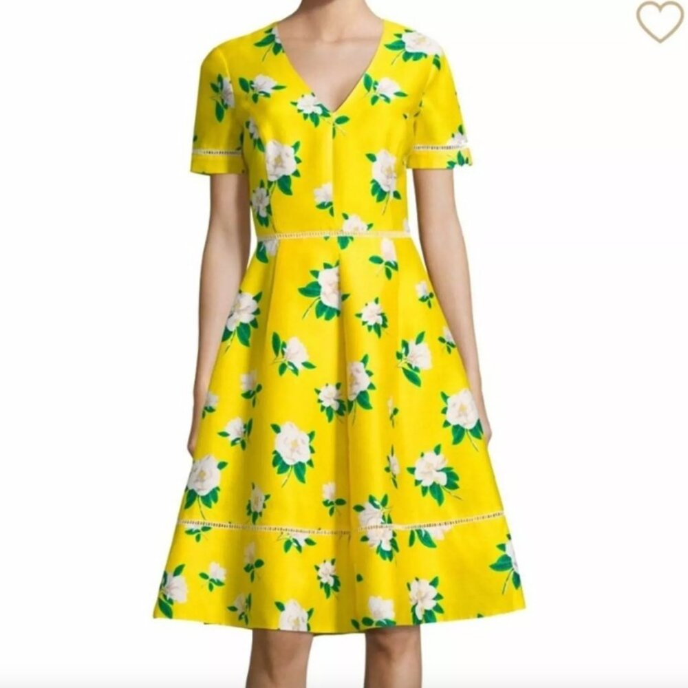 Draper James Magnolia Open Back Floral Dress Yellow 2